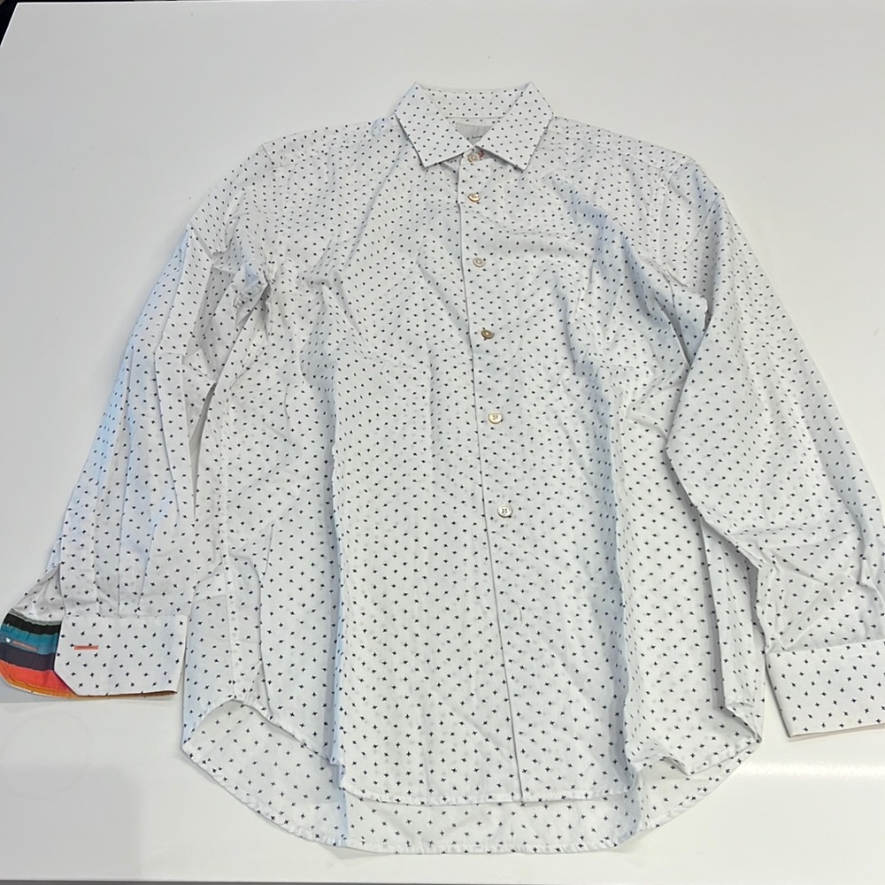 Paul Smith Mens button down 15.5 Collar plane decal